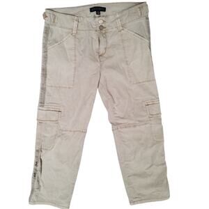 Sanctuary Womens Size 26 Cargo Pants Stretch Tan Pockets Stretch Mid Rise